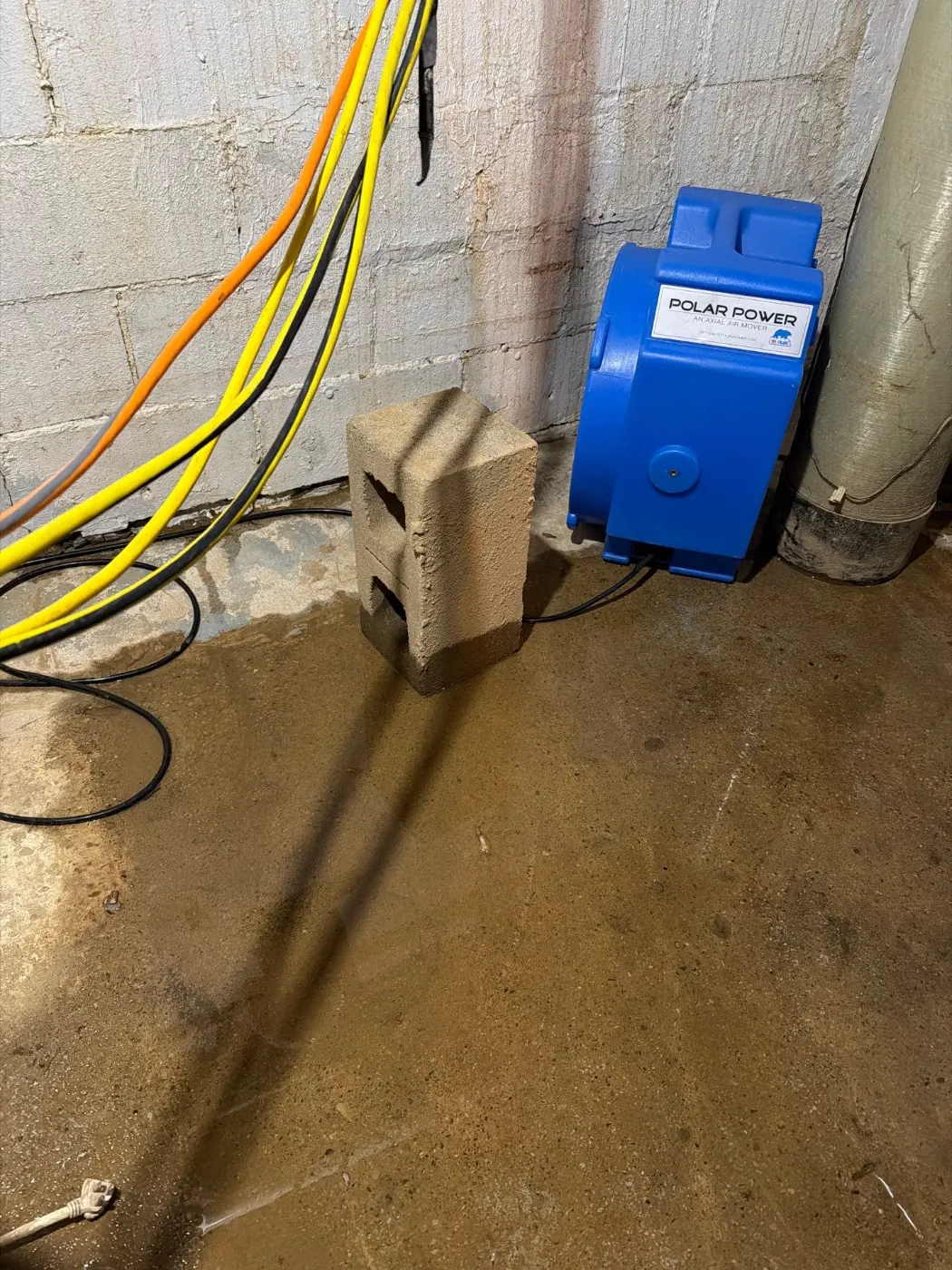 Basement water extraction in Pendleton Indiana home